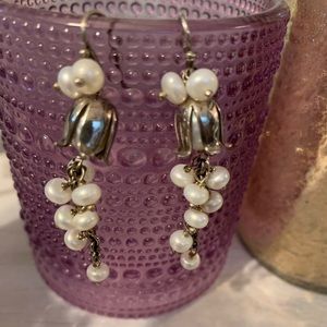 Vintage Sterling Silver & Fresh Water Pearl Earrings
